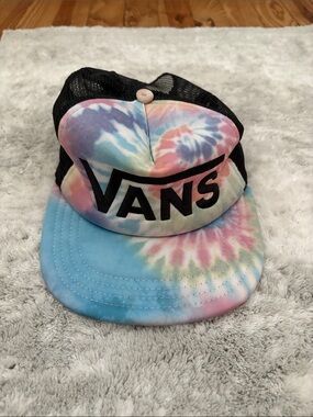 Vans Pastel Tie-Dye Trucker Hat with Black Logo